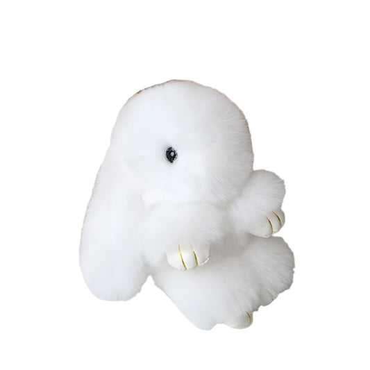 Adorable Plush Bunny Keychain Pendant-0